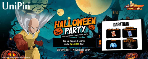 🎃HALLOWEEN PARTY🎃 bersama One Punch Man & UniPin – Raih Hadiah Partisipasi & 15.000 UniPin Credits